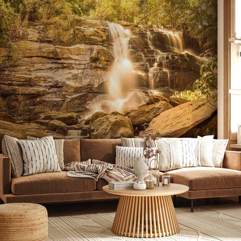 Wall Murals with a beautiful waterfall - Sunny waterfall, 92592 G-ART