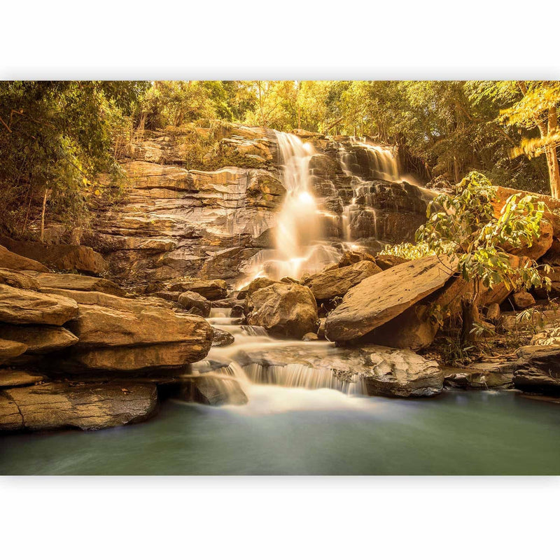 Wall Murals with a beautiful waterfall - Sunny waterfall, 92592 G-ART