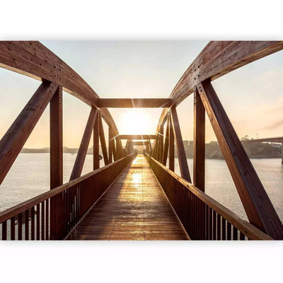 Wall Murals - Wooden bridge over the river in the sun, 74549, buy online G-art