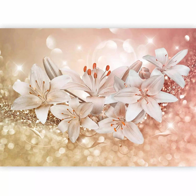 Wall Murals - beautiful lilies with sparkling crystals - 90447G-ART