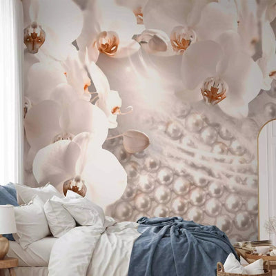 Wall Murals - glamor composition with pearls and orchids, 65622G-ART