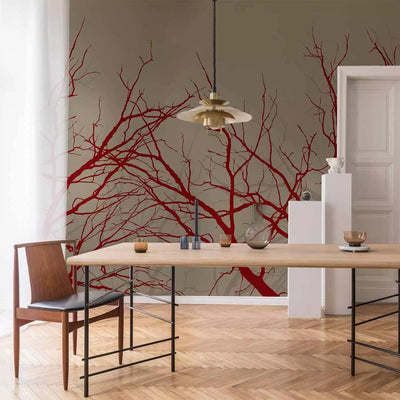 Wall Murals with bright tree branches on a pale background - 60432 G-ART