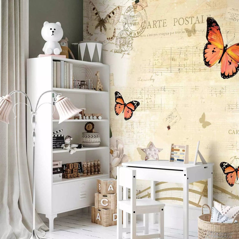 Wall Murals with butterflies - Butterfly melody, 61307G-ART