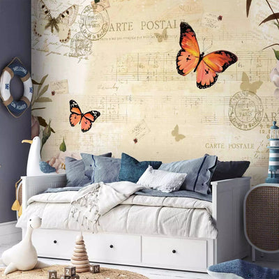 Wall Murals with butterflies - Butterfly melody, 61307G-ART