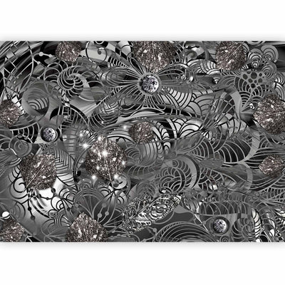 Fototapetes  - abstrakcija ar ziediem no liekta metāla - 135422 G-ART