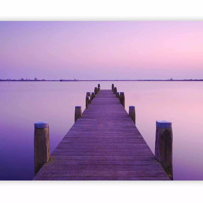 Wall Murals - Bridge by the lake in a purple sunset - 60252 G-ART