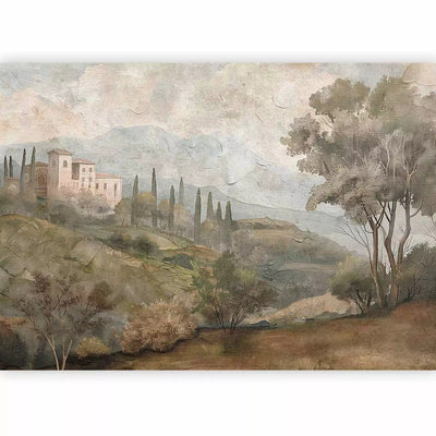 Wall Murals - Tuscan villa - picturesque landscape with cypress trees, 161093 G-ART