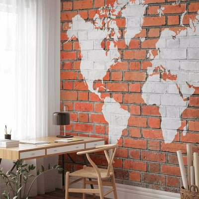 Wall Murals - industrial style card on brick background G-ART