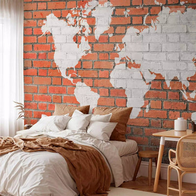 Wall Murals - industrial style card on brick background G-ART