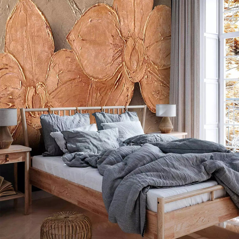 Wall Murals - Artistic orchid brown bouquet in interior G-ART