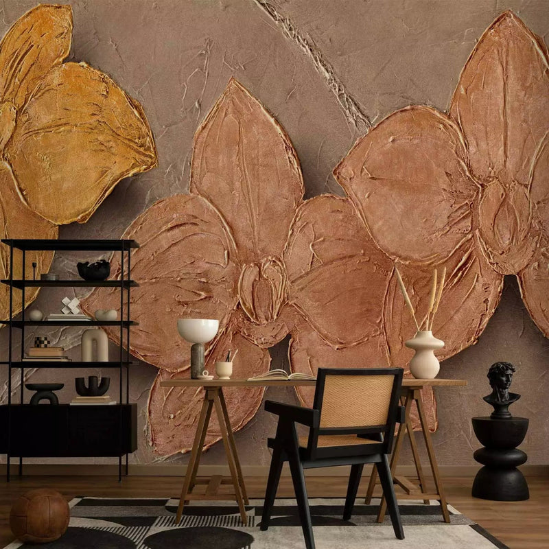 Wall Murals - Artistic orchid brown bouquet in interior G-ART