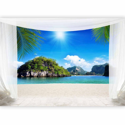 Фотообои - Летний ветерок - пейзаж с тропическими островами на бирюзовом море - 61588 г -арт