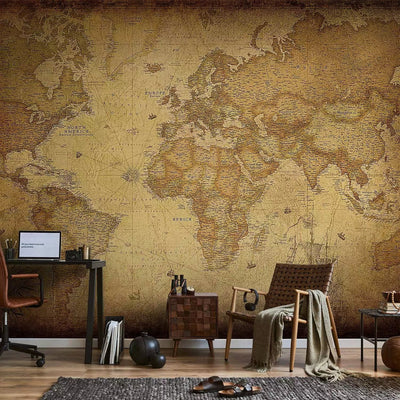 Wall Murals - Old world map with continents in retro style, 60075 G-ART