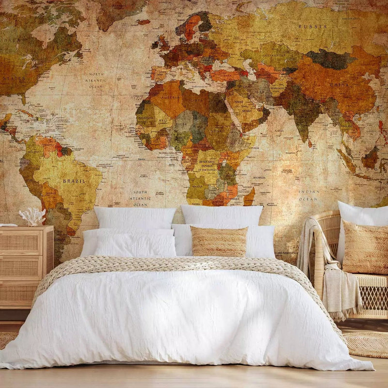 Wall Murals Old world map in beige, vintage - 106586 G-ART