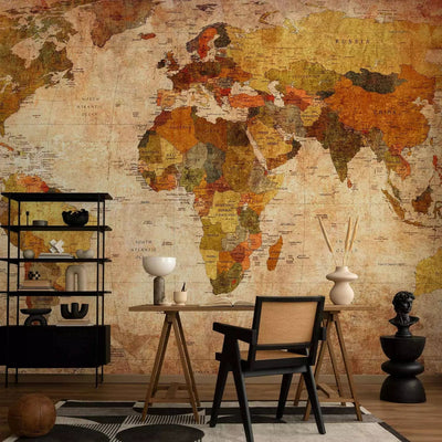 Wall Murals Old world map in beige, vintage - 106586 G-ART