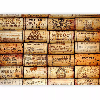 Wall Murals - wine cork composition with inscriptions in French G-ART