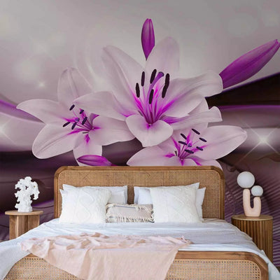 Wall Murals with a beautiful flower arrangement in intense purple shades G-ART