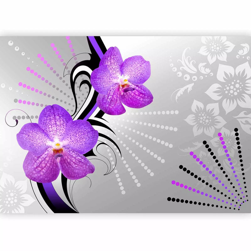 Wall Murals - Purple orchids on an abstract background - 97330G-ART