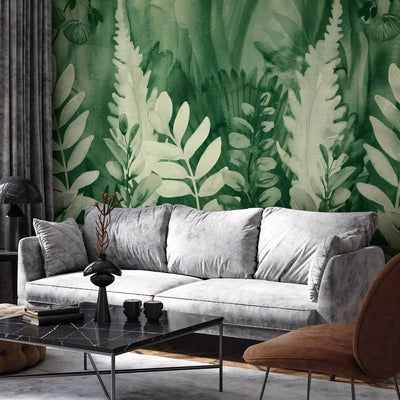 Wall Murals - Green composition with fern leaves, buy online at G-ART