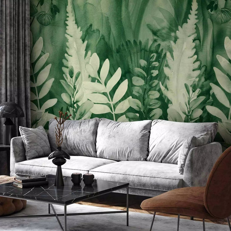 Wall Murals - Green composition with fern leaves, buy online at G-ART