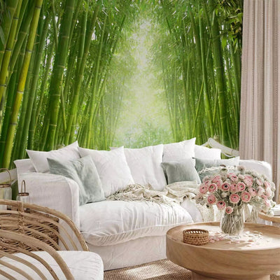 Wall Murals - fantasy of a Chinese bridge between green bamboos, 59777G-ART