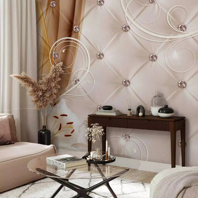 Wall Murals with lilies in gold - perc and get wallpaper glue G-ART