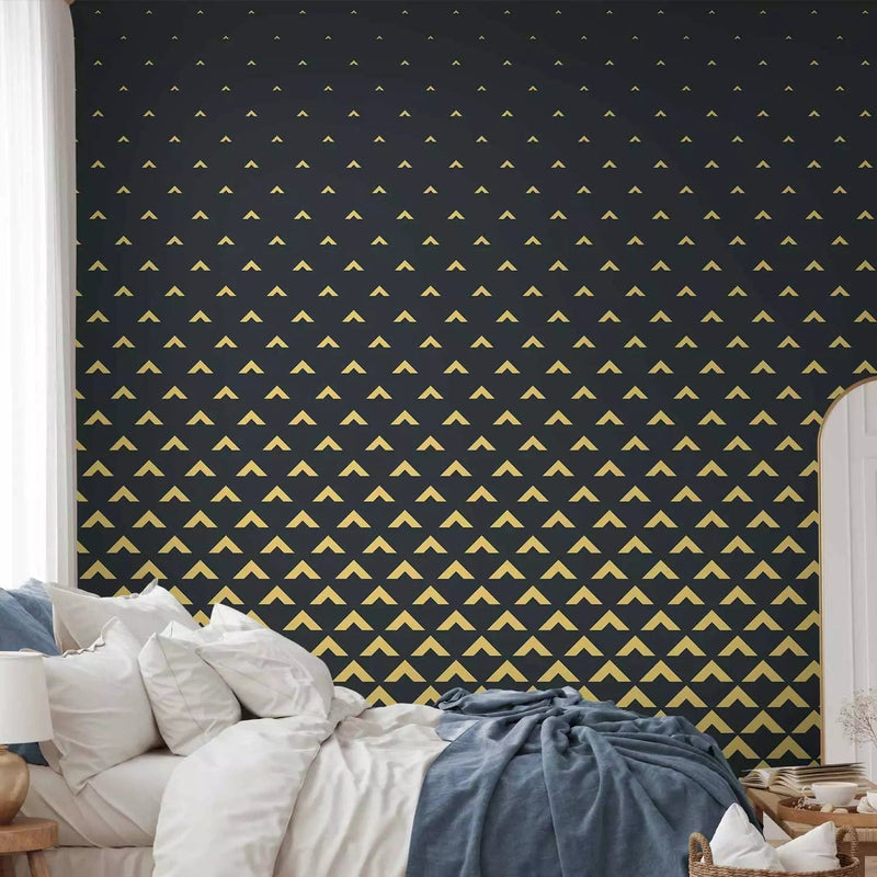 Wall Murals - graphics with a triangle gradient - black, gold - buy G-ART