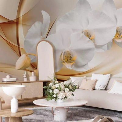 Wall Murals - Flower abstraction - orchid with buds on a fine background G -art