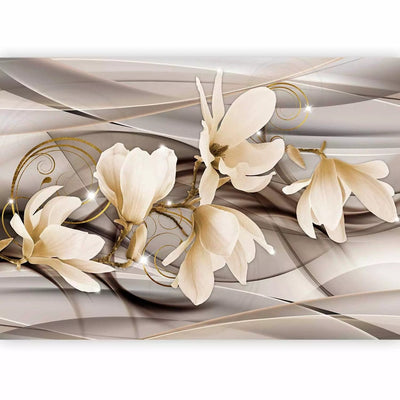 Wall Murals -Delicate magnolias on a fine background with G-ART sparkle