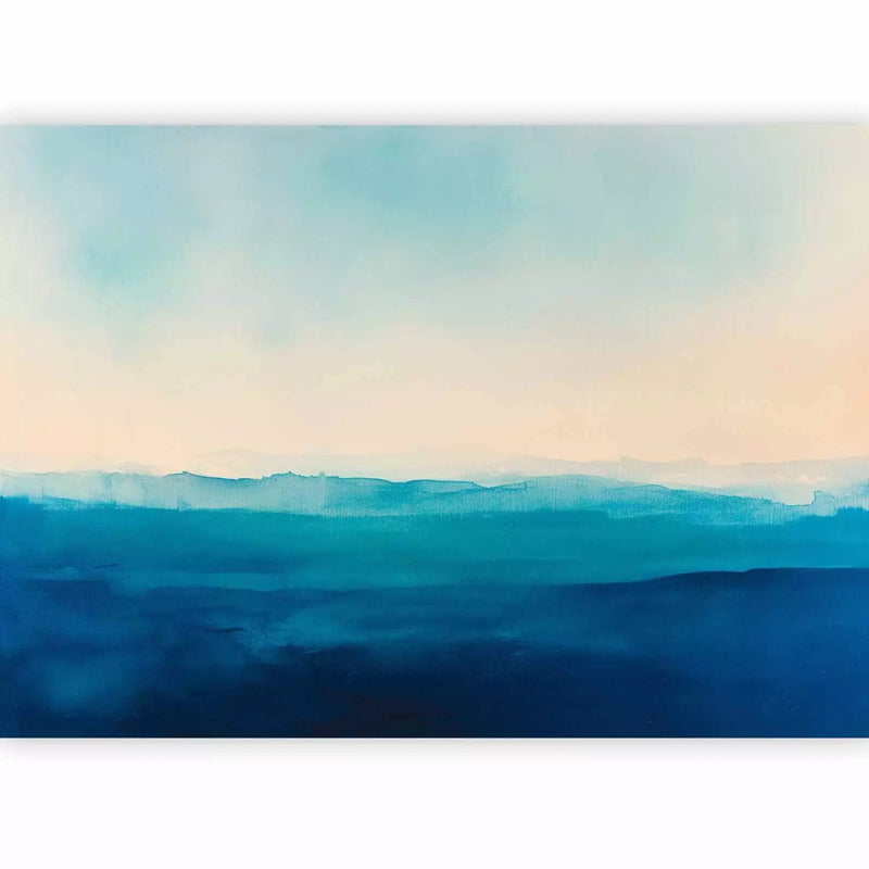 Wall Murals - Blue horizon - delicate landscape with layers of fog, 161101 G-ART