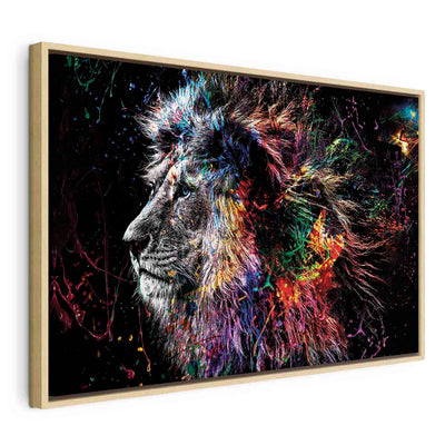 Painting in a wooden frame - Abstract lion G ART