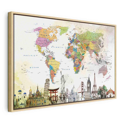 Glezna koka rāmī viesistabai - Pasaules brīnumi - karte G ART