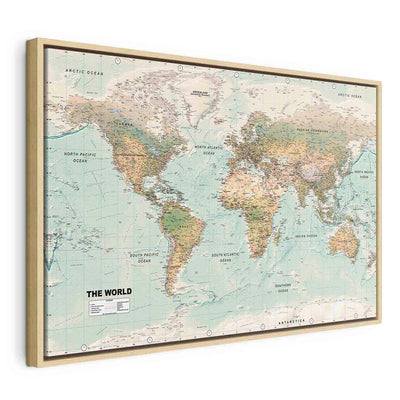 Картина в деревянной раме - Карта мира: Прекрасный мир G ART