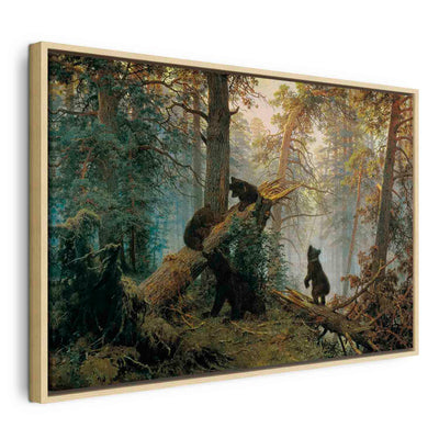 Картина в деревянной раме - Утро в сосновом лесу G ART