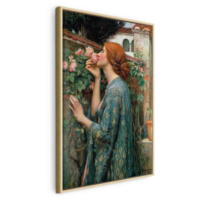 Glezna ar sievietes portretu - koka rāmī - Rozes dvēsele G ART