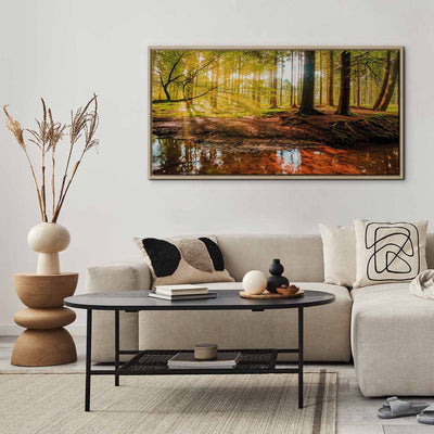 Glezna koka rāmī - mežs viesistabā - Rudens pārdomas G ART