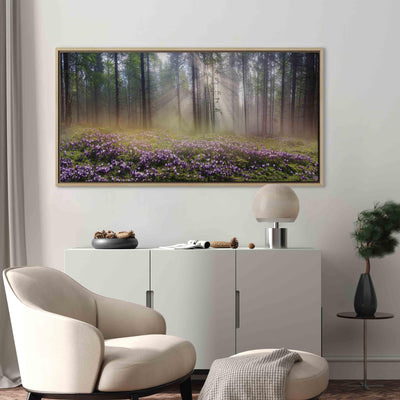 Painting in a wooden frame - Violet meadow G ART