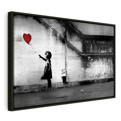Glezna melnā koka rāmī - Cerība (Banksy)- vieta kur var nopirkt G ART