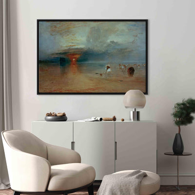 Картина в черной деревянной раме - Пляж Кале G ART