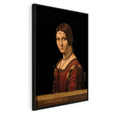 Painting in black wooden frame - Leonardo da Vinci reproduction G ART