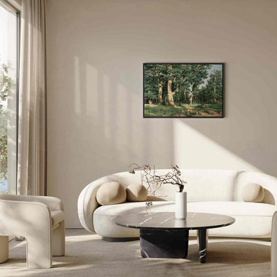 Картина в черной деревянной раме - Дубовый лес G ART