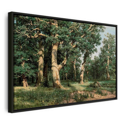 Картина в черной деревянной раме - Дубовый лес G ART
