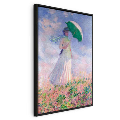 Glezna melnā koka rāmī - Sieviete ar saulessargu - pirkt uz audekla G ART