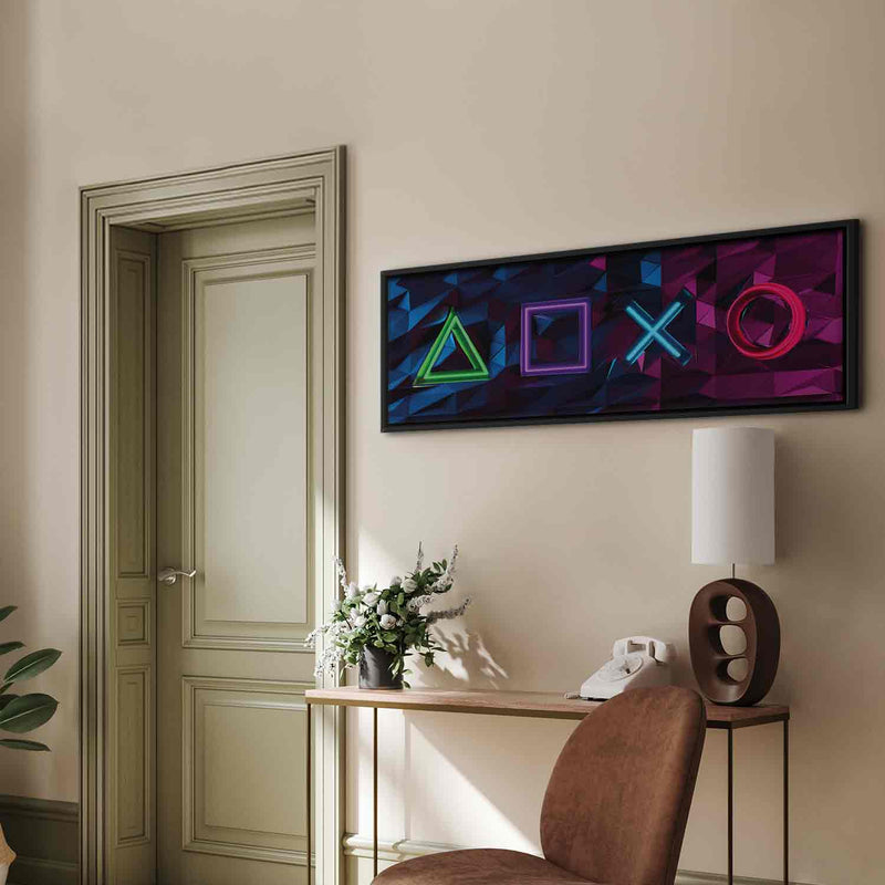 Painting in a black wooden frame - Game symbols G ART