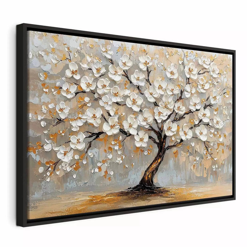 Painting in a black wooden frame - Golden buds, 161998 - PREMIUM quality G ART