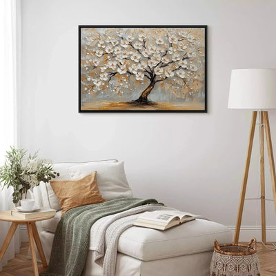 Painting in a black wooden frame - Golden buds, 161998 - PREMIUM quality G ART