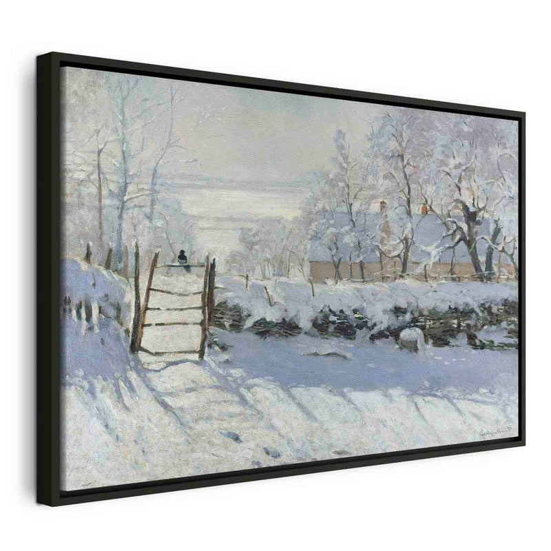 Glezna melnā koka rāmī - Ziema - uz audekla G ART