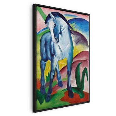 Maalaus mustassa puukehyksessä - Sininen hevonen G ART