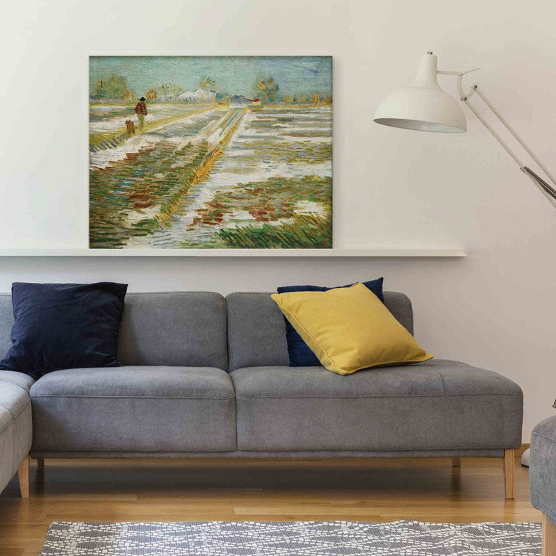Gleznas reprodukcija (Vinsents van Gogs) - Ainava ar sniegu G ART
