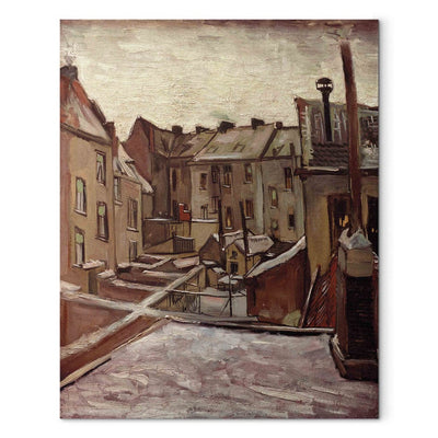 Gleznas reprodukcija (Vinsents van Gogs) - Antverpenes veco māju pagalmi sniegā G ART